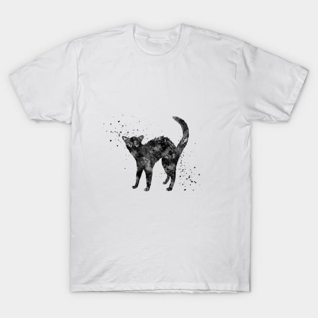 Bristly black cat T-Shirt by RosaliArt